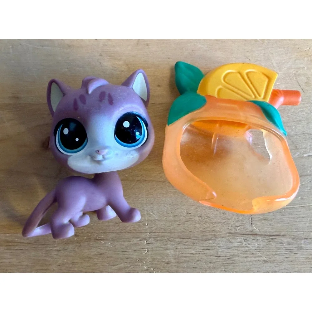 Vintage LPS Hungry Pets Fruit Smoothie Costume Lot - 4 Bobblehead Figures